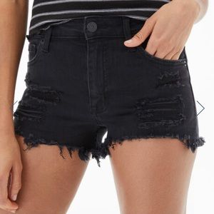 Aeropostale high-waisted shorty black denim shorts